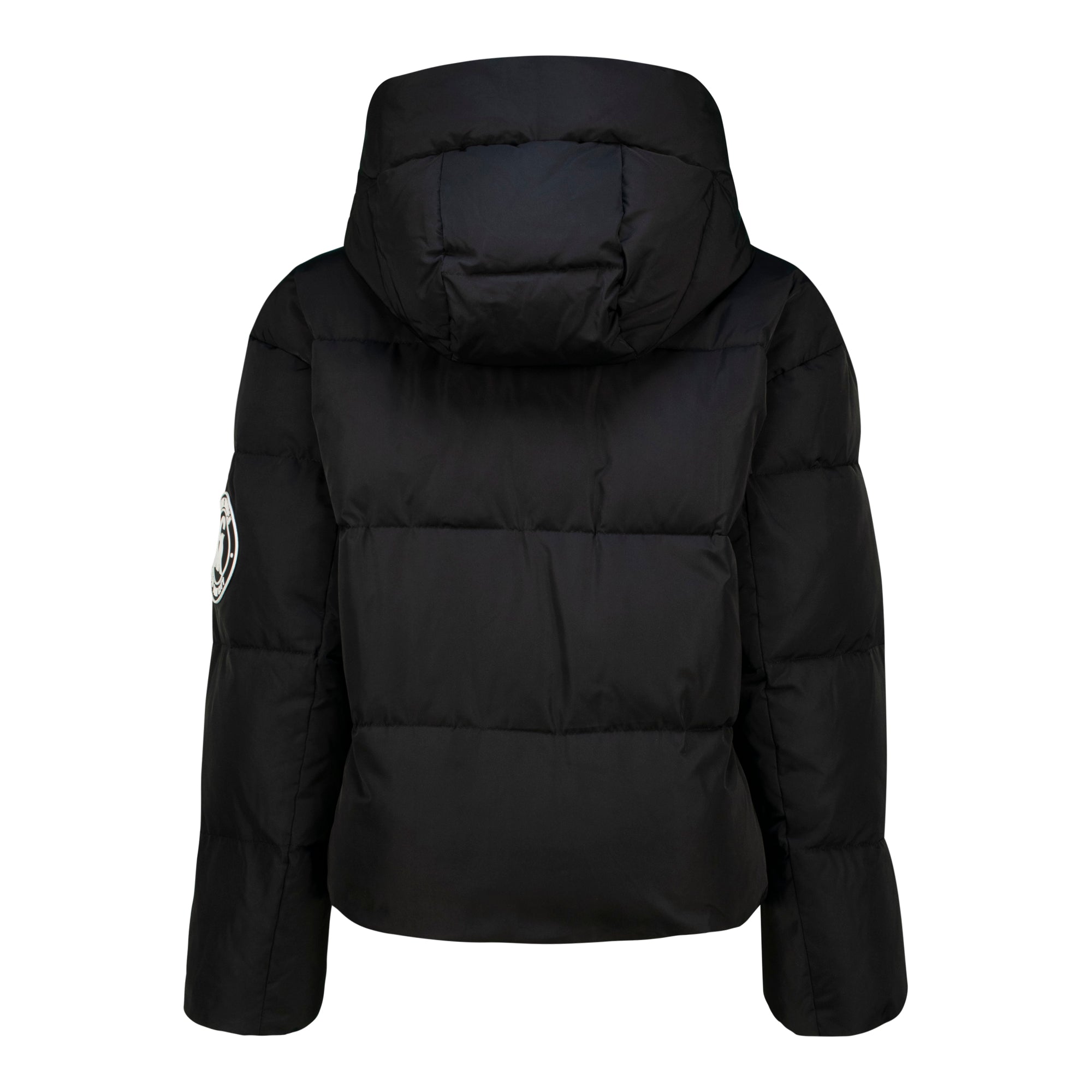 NASH BLACK CROPPED PUFFER WITH DETACHABLE HOOD
