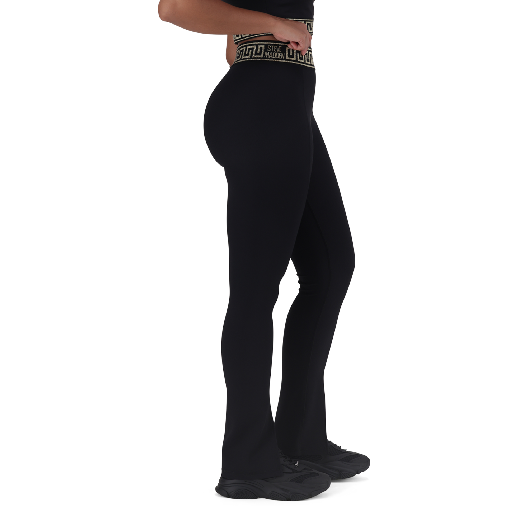 BAILEE BLACK FLARE SPLIT FRONT LEGGING