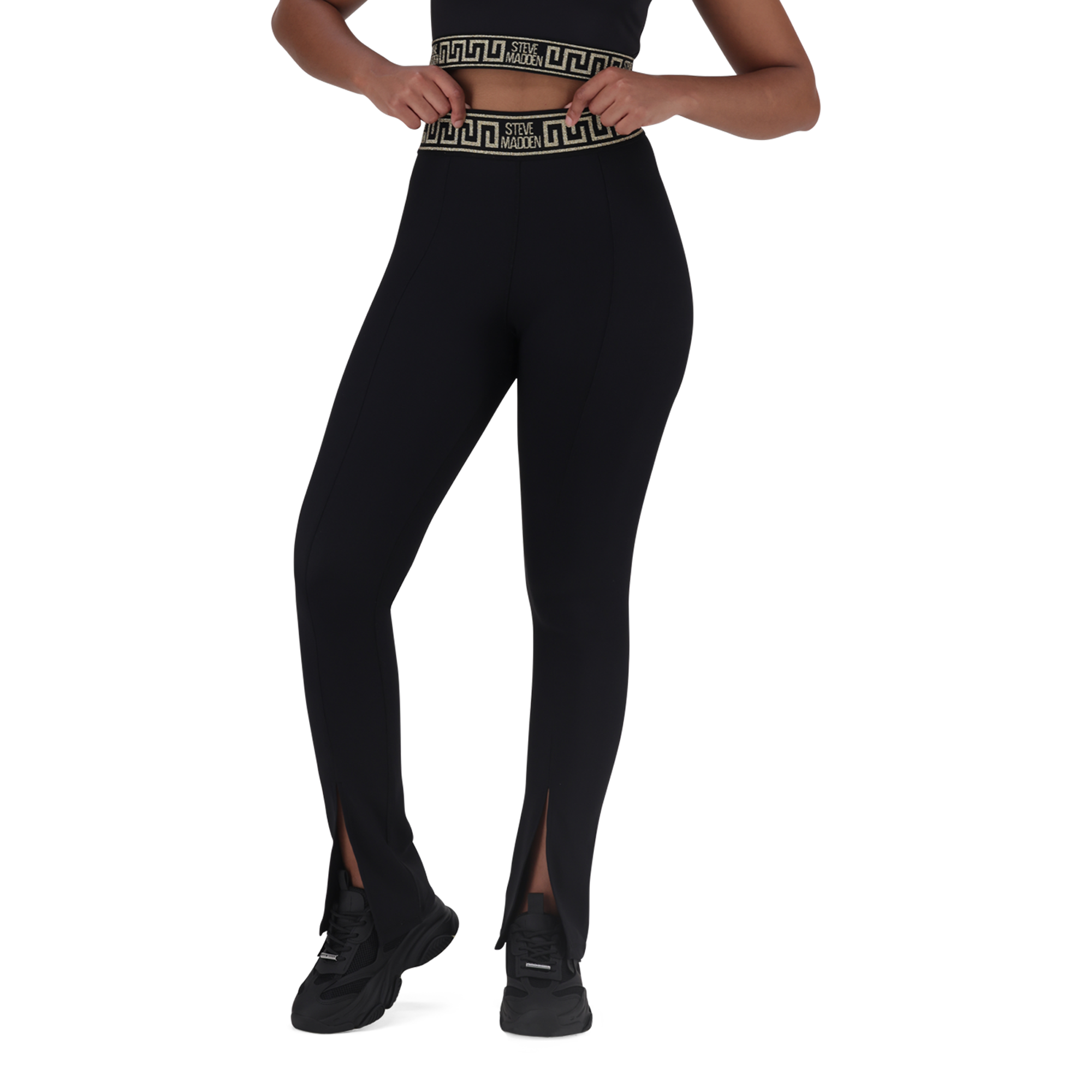 BAILEE BLACK FLARE SPLIT FRONT LEGGING