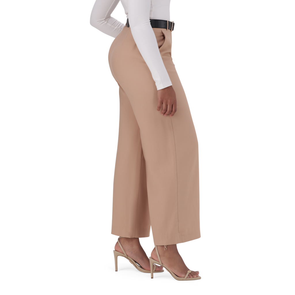 KENNEDY BISCUIT BELTED WIDE LEG TROUSER