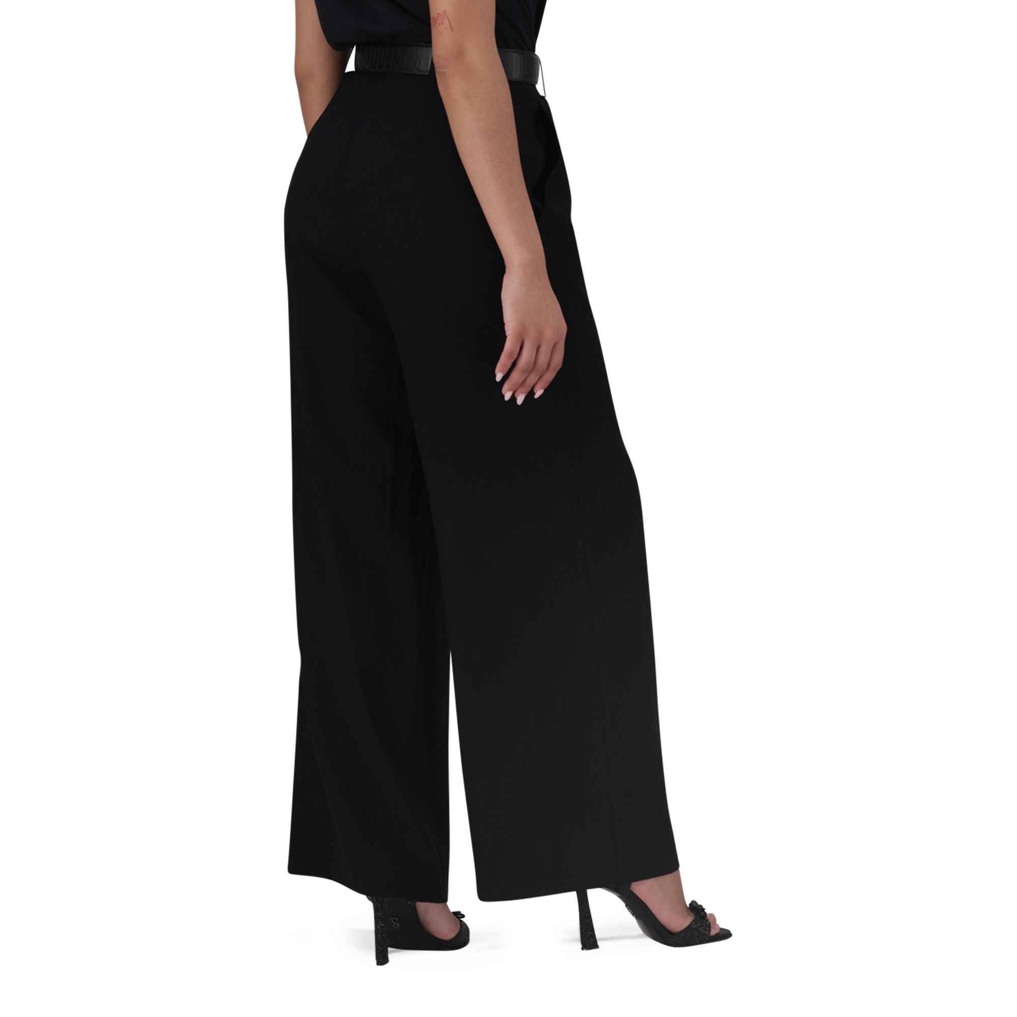 KENNEDY BLACK BELTED WIDE LEG TROUSER