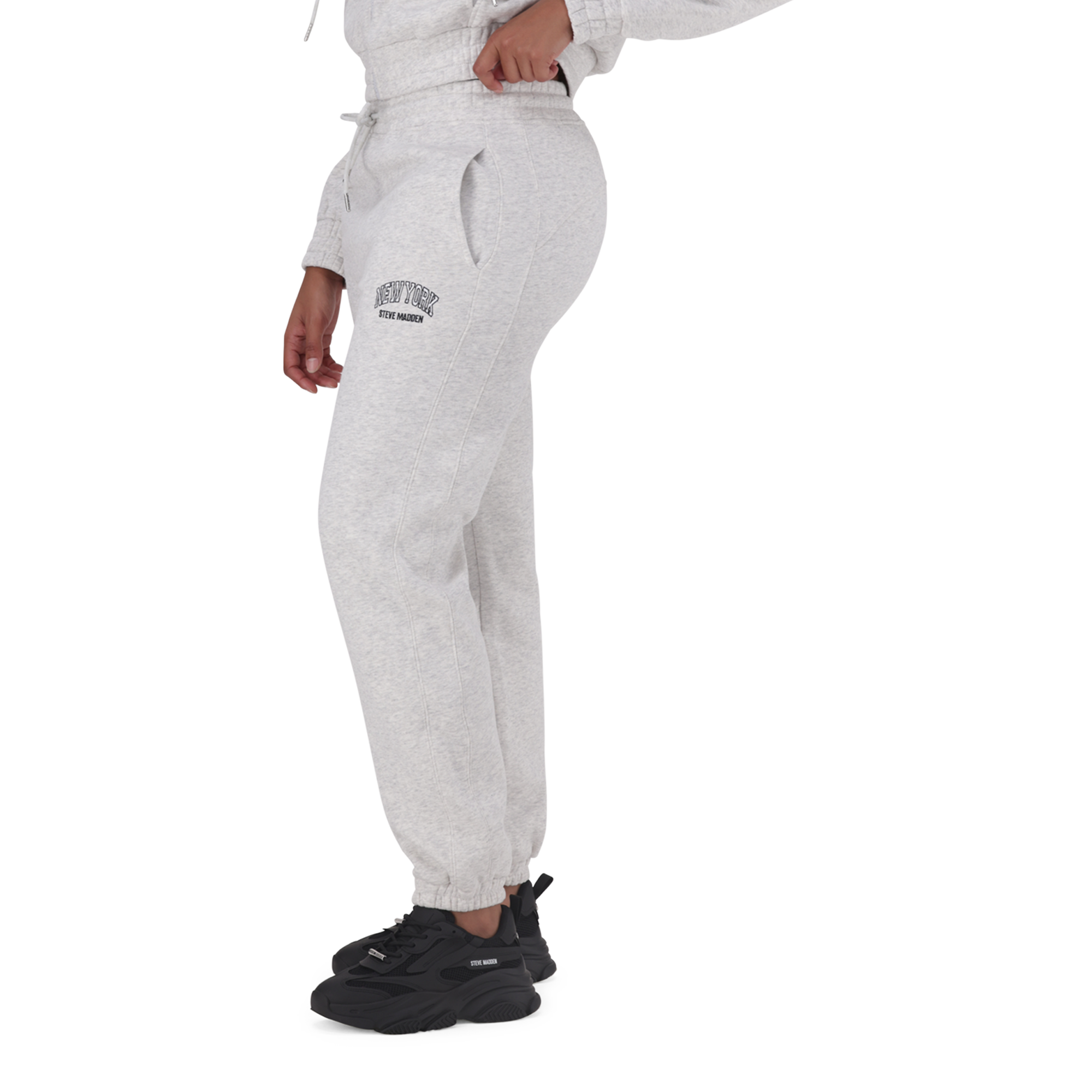 CATHERIN GREY MELANGE FLEECE JOGGER