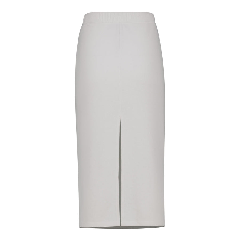 YAEL BONE HIGH WAISTED RIBKNIT MIDI SKIRT