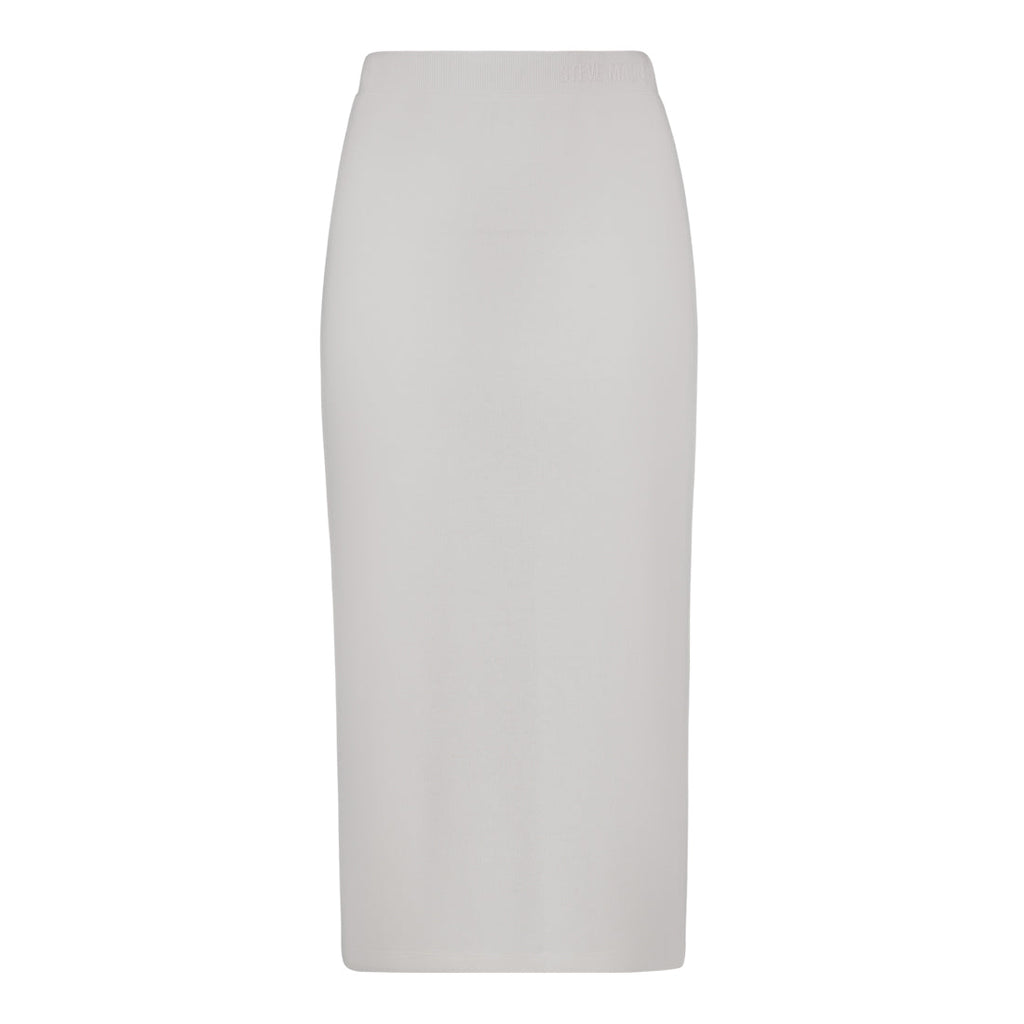 YAEL BONE HIGH WAISTED RIBKNIT MIDI SKIRT