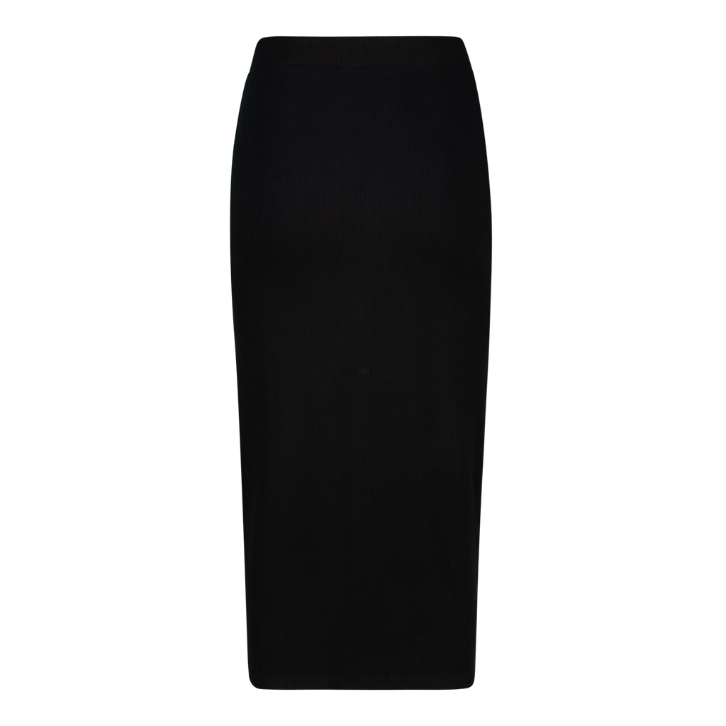 SADIE BLACK BODYCON SKIRT WITH ROSE