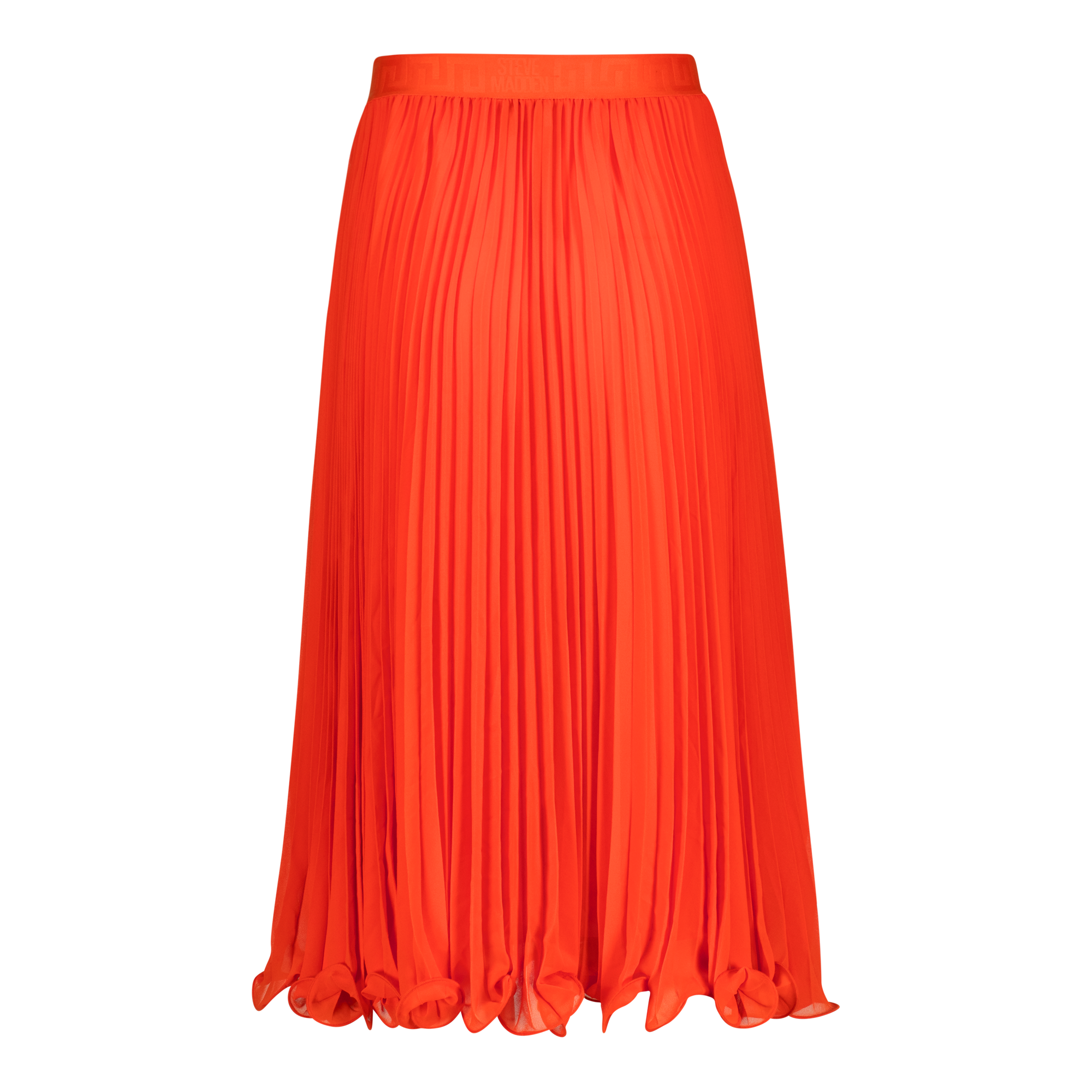 SIERRA TANGERINE PLEATED MIDI SKIRT