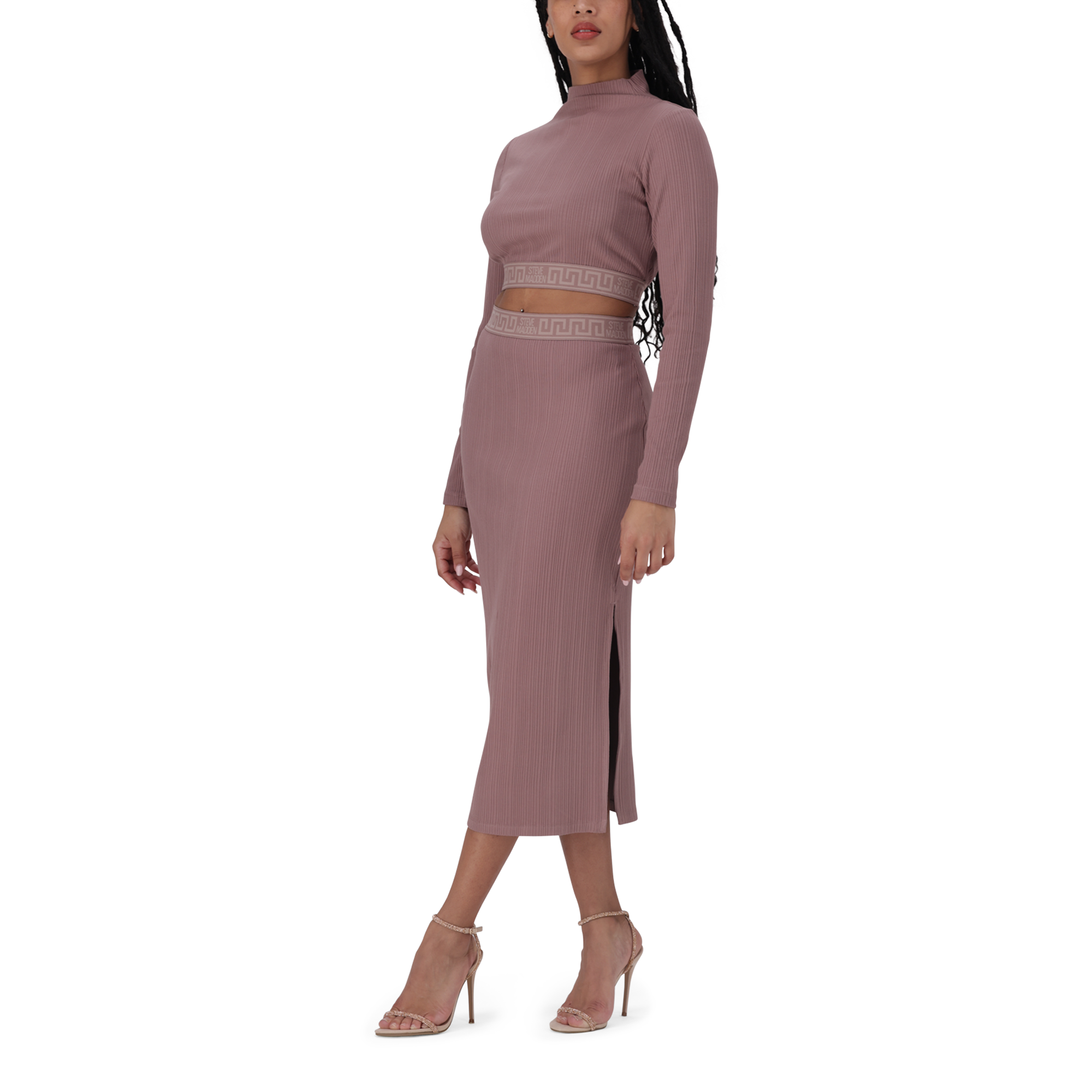 KARSYN DARK TAUPE BODYCON MIDI SKIRT