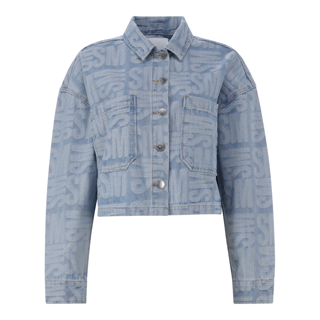 JAYDA LIGHT BLUE JACQUARD DENIM SHACKET