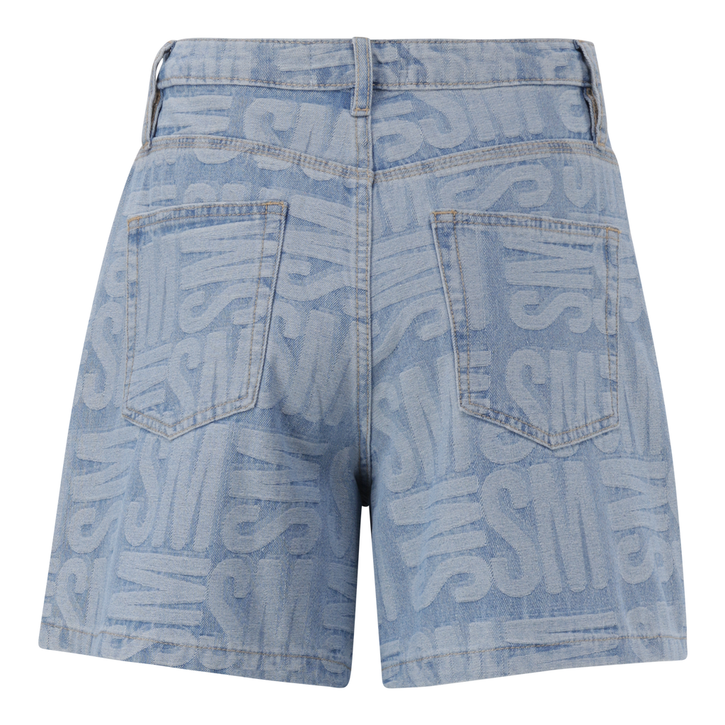 JULIA LIGHT BLUE JACQUARD BERMUDA DENIM SHORTS