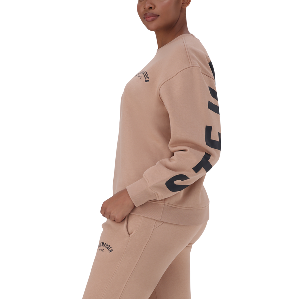 AMELIA BISCUIT OVERSIZED CREW NECK FLEECE SWEAT