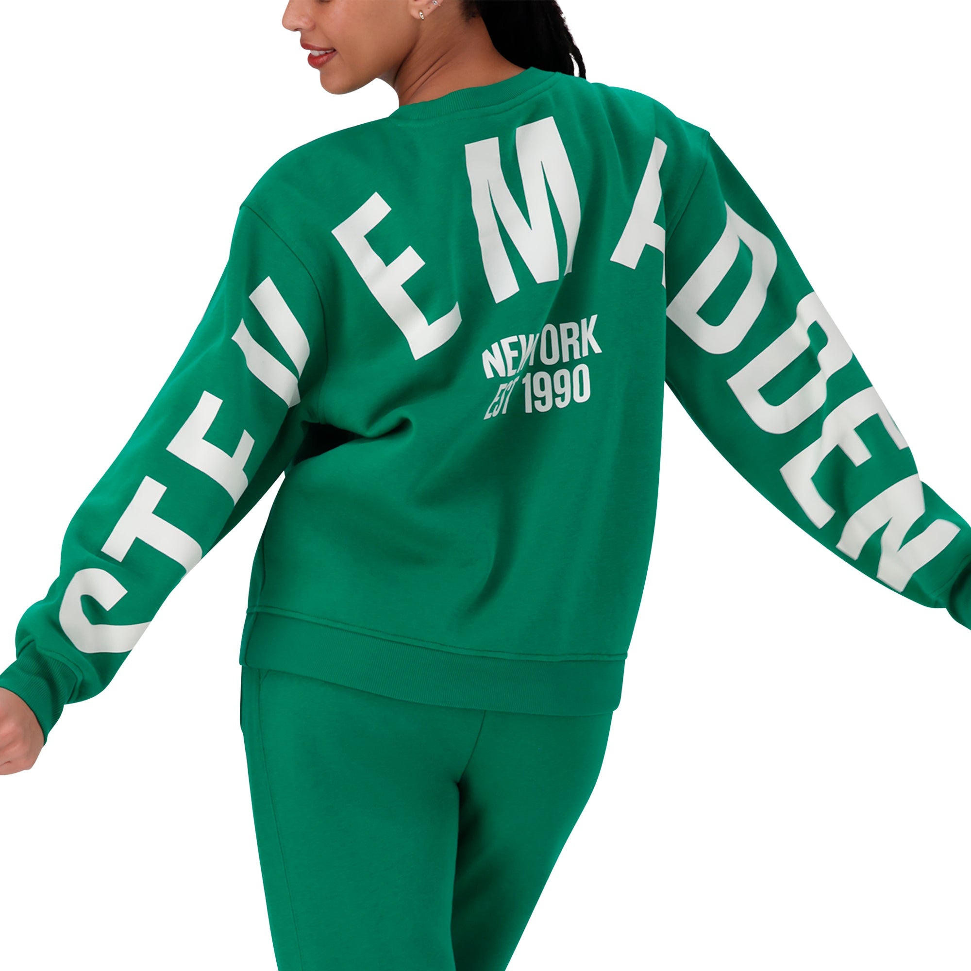 AMELIA EMERALD OVERSIZED CREW NECK FLEECE SWEAT