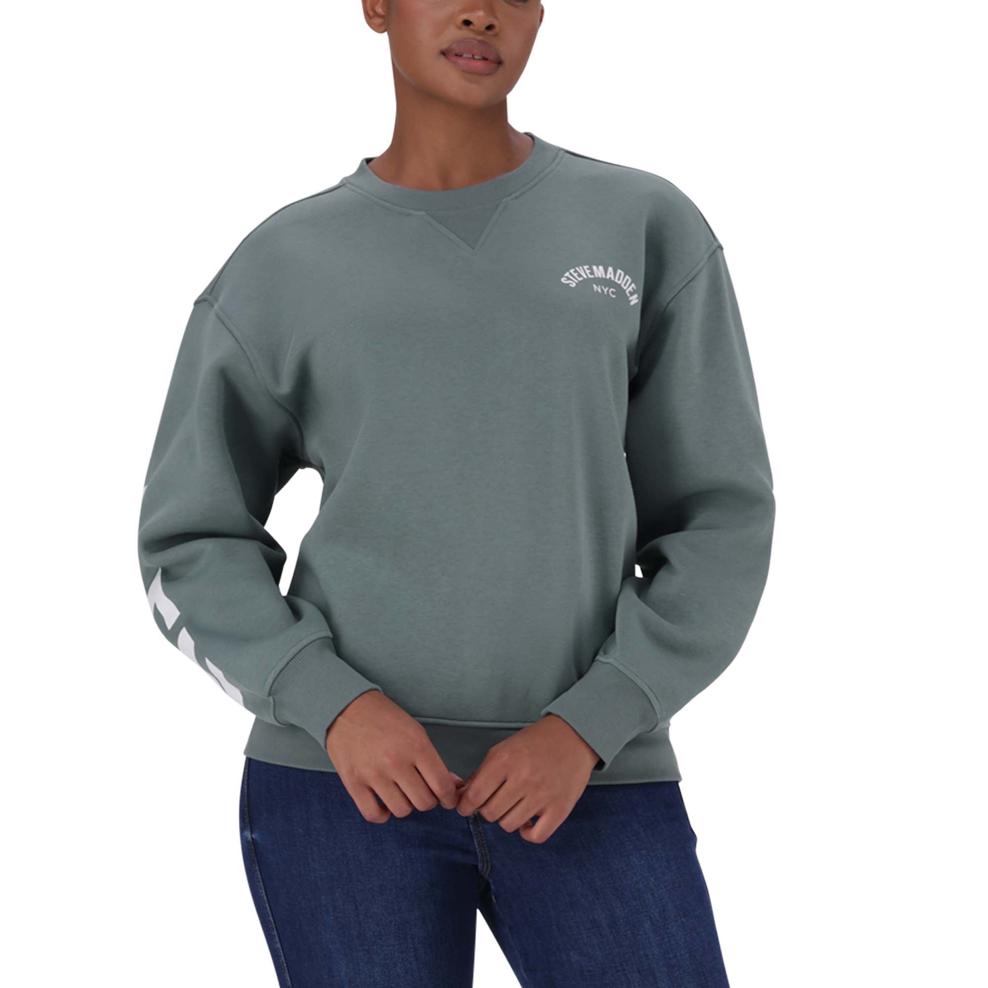 AMELIA SAGE OVERSIZED CREW NECK FLEECE SWEAT