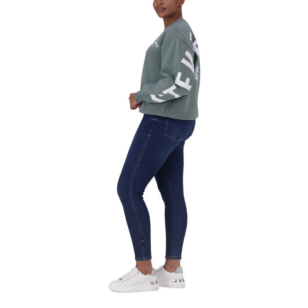 AMELIA SAGE OVERSIZED CREW NECK FLEECE SWEAT