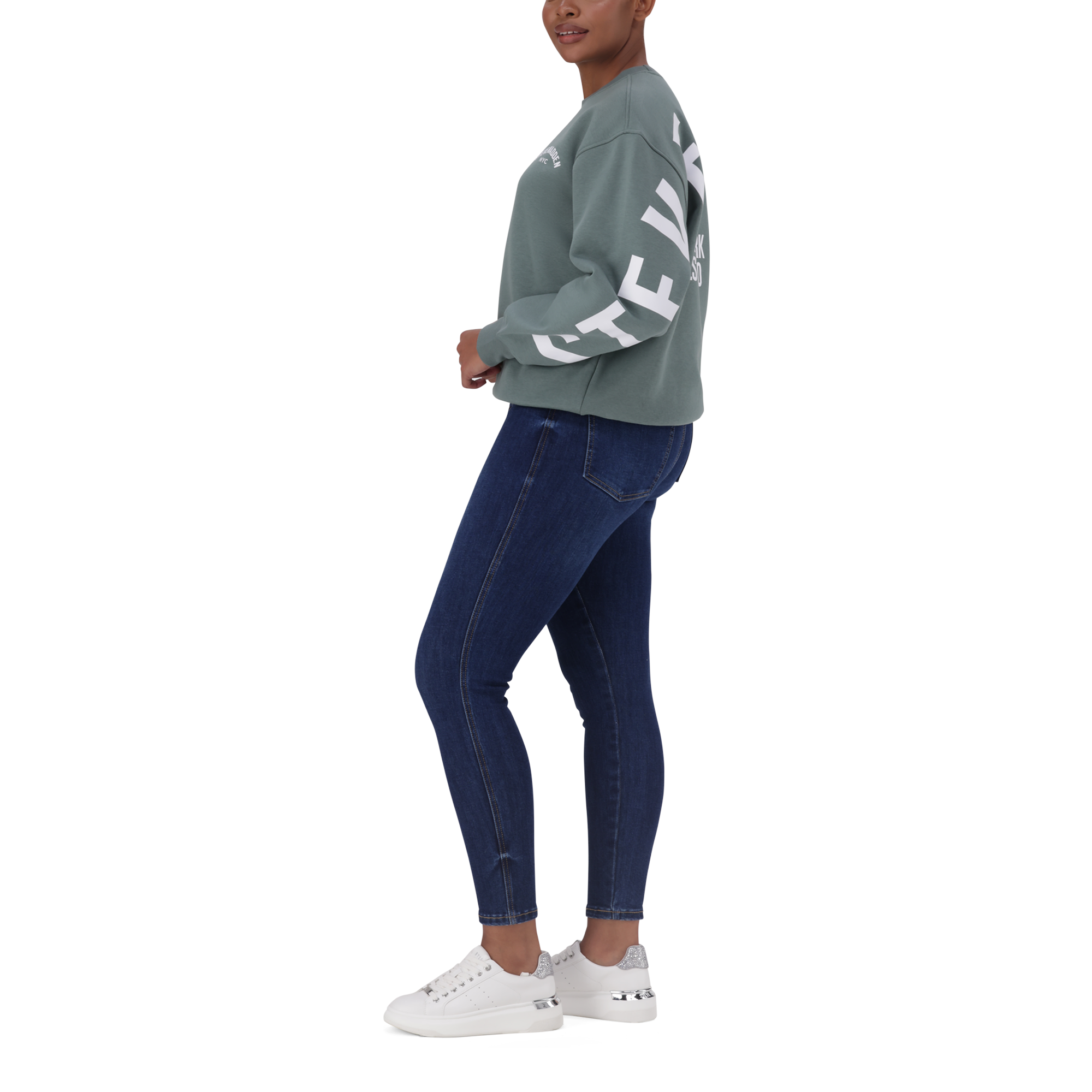 AMELIA SAGE OVERSIZED CREW NECK FLEECE SWEAT