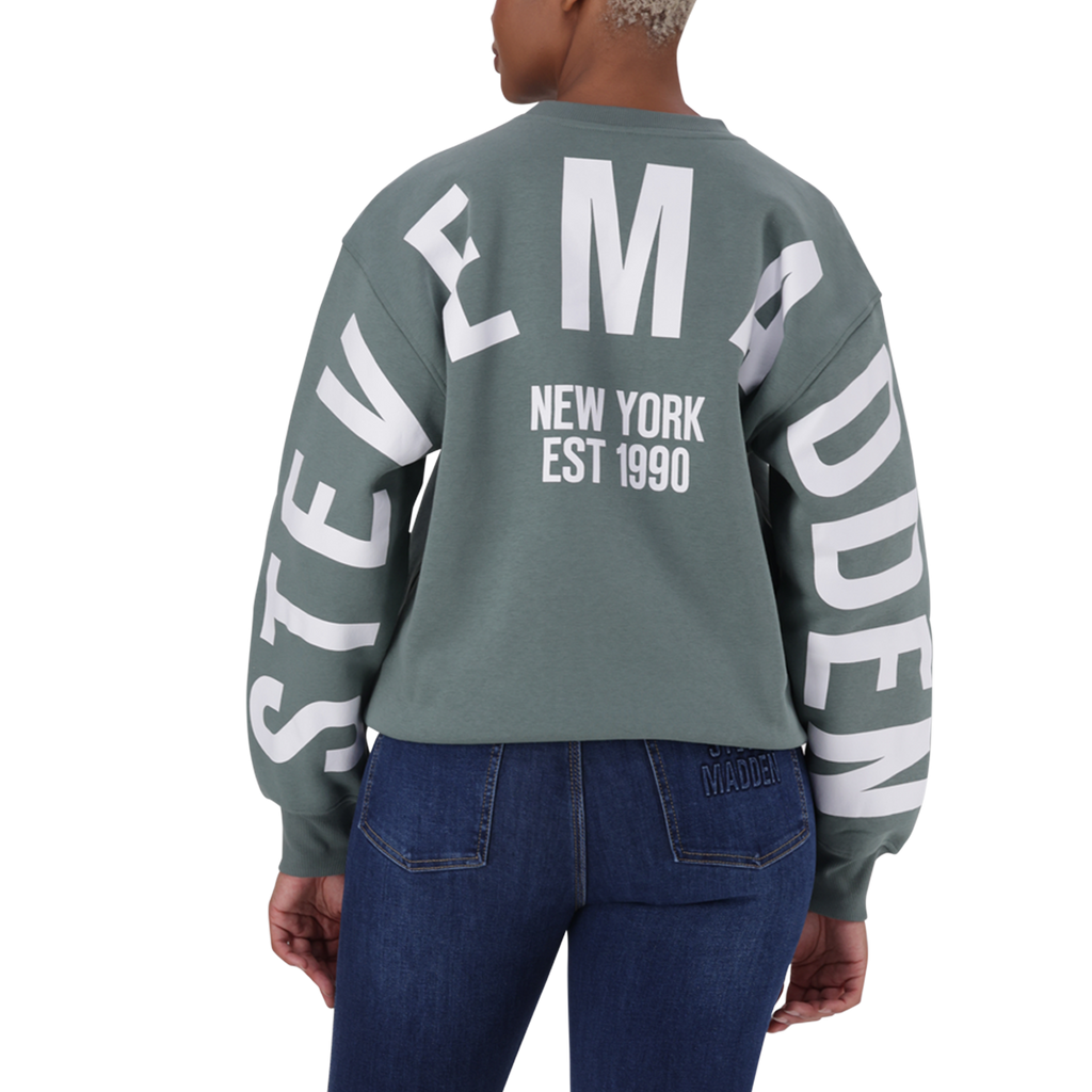 AMELIA SAGE OVERSIZED CREW NECK FLEECE SWEAT