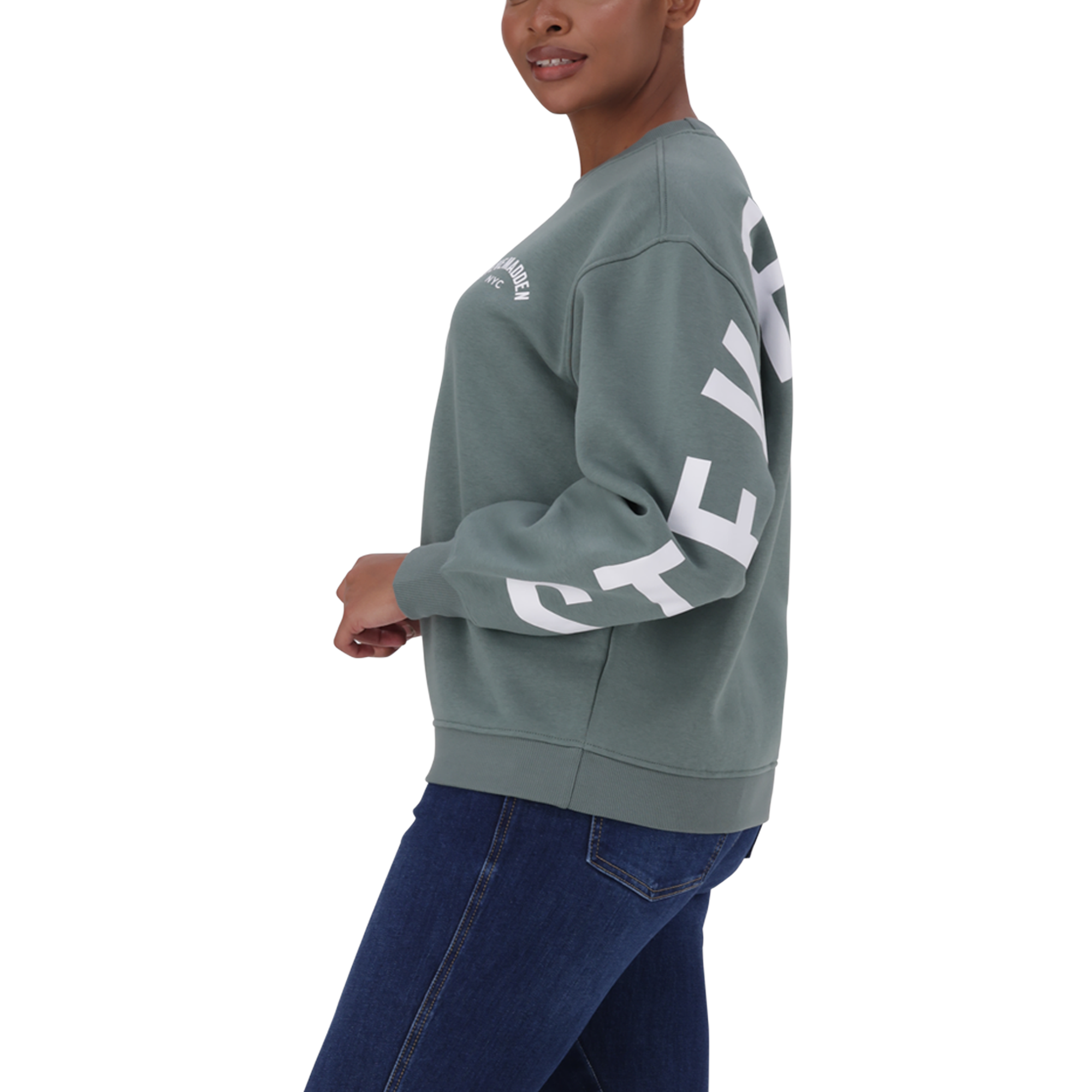 AMELIA SAGE OVERSIZED CREW NECK FLEECE SWEAT
