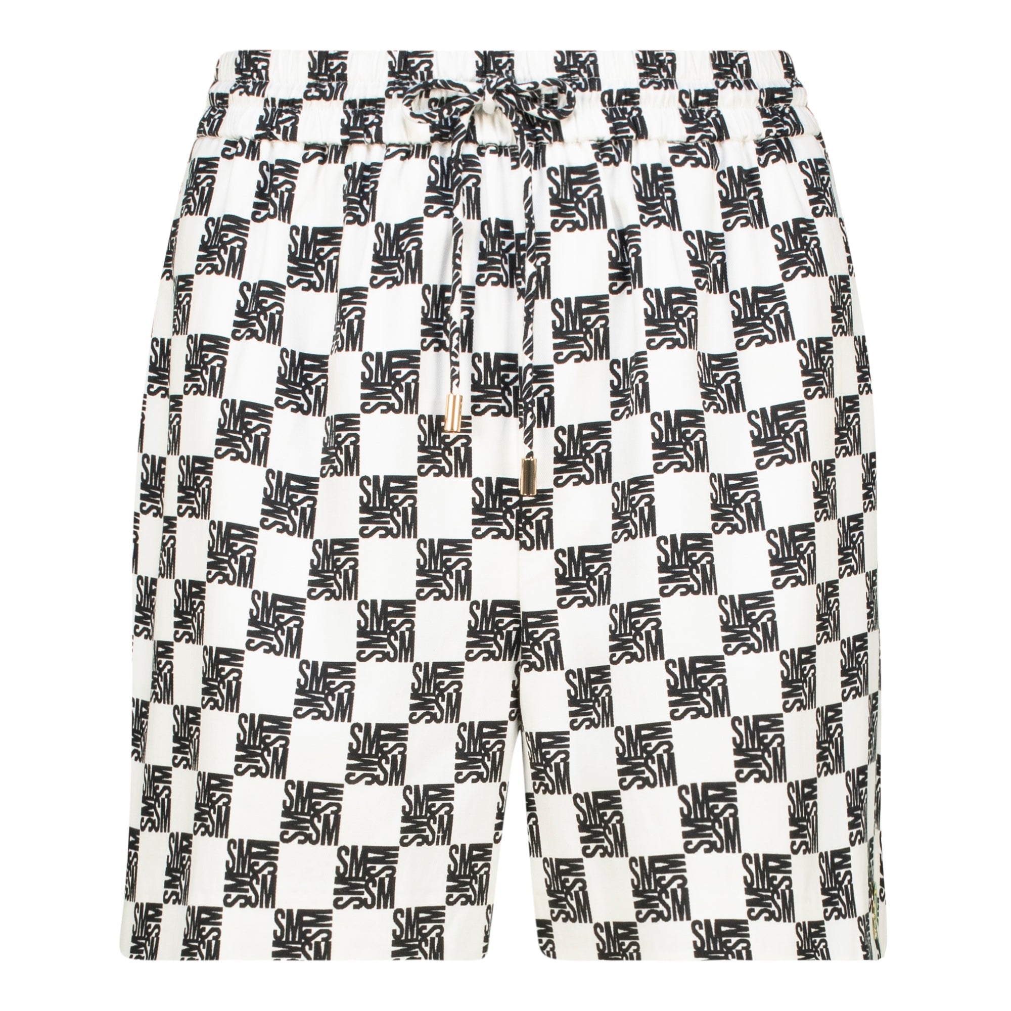 NOVA BLACK WHITE ALLOVER PRINTED SHORTS