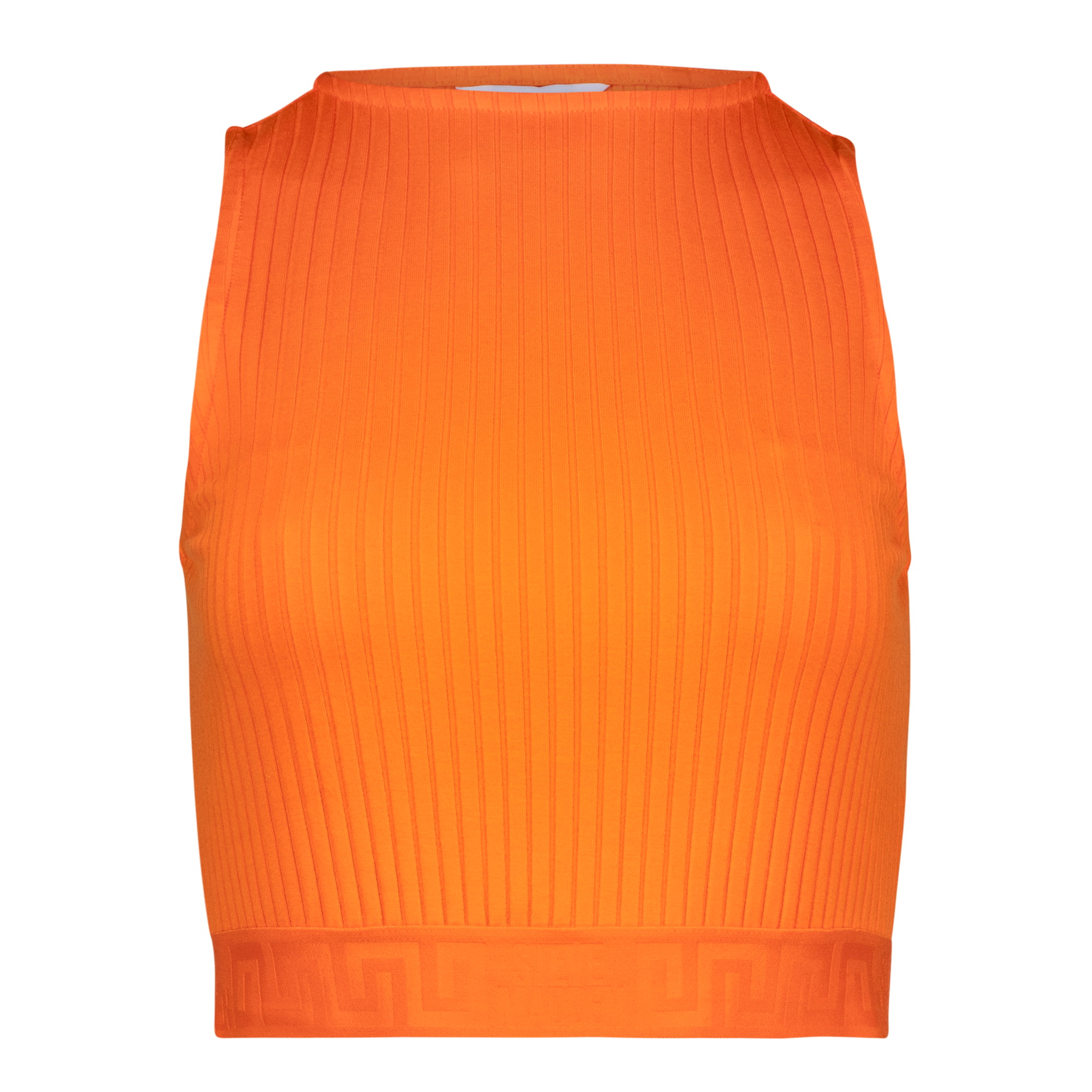 ALEXA ORANGE HIGH NECK CROPPED TOP