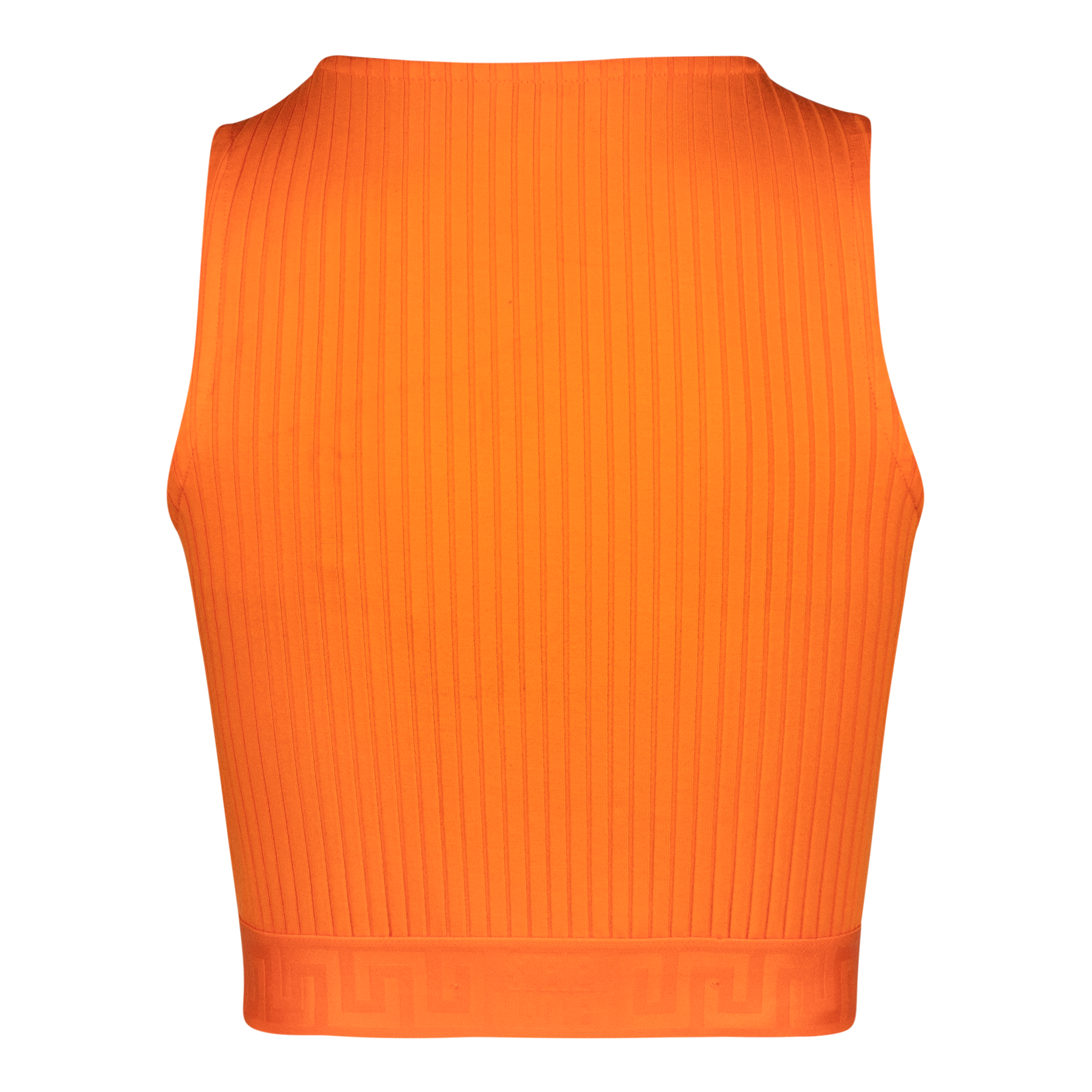 ALEXA ORANGE HIGH NECK CROPPED TOP