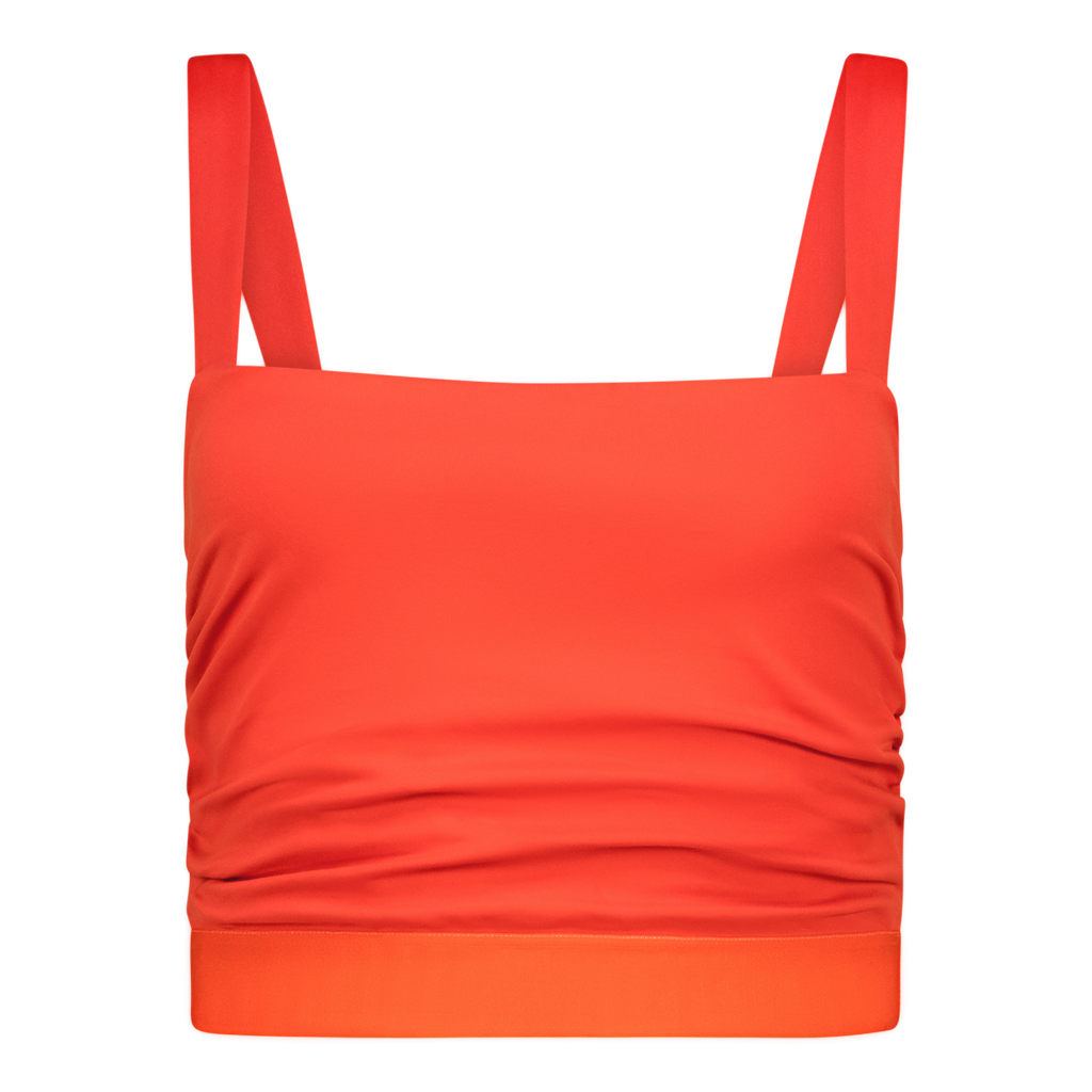 NADIA TANGERINE SQUARE NECK CROPPED TOP