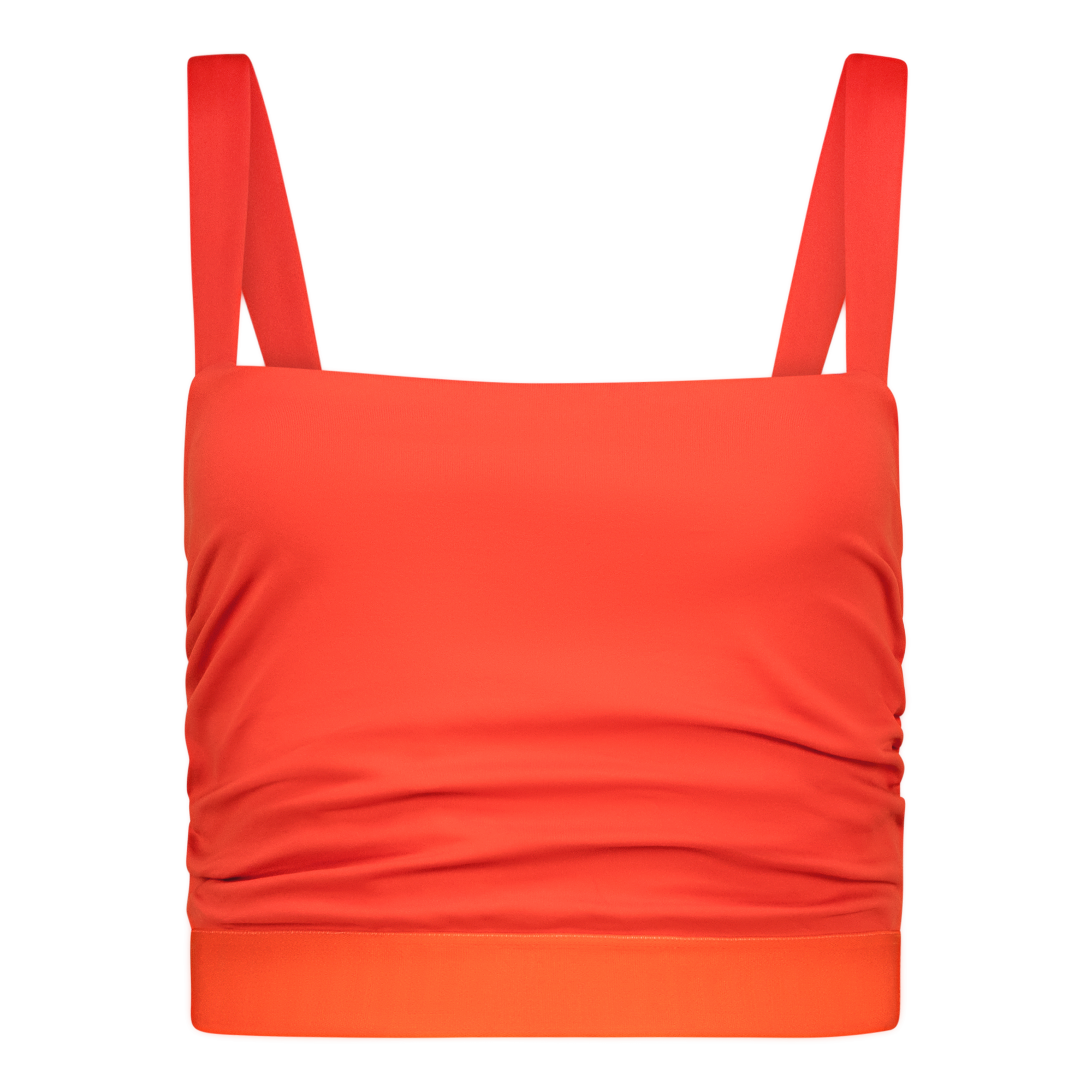 NADIA TANGERINE SQUARE NECK CROPPED TOP