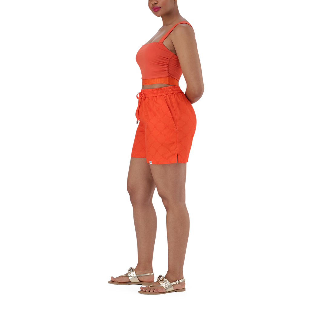 NADIA TANGERINE SQUARE NECK CROPPED TOP