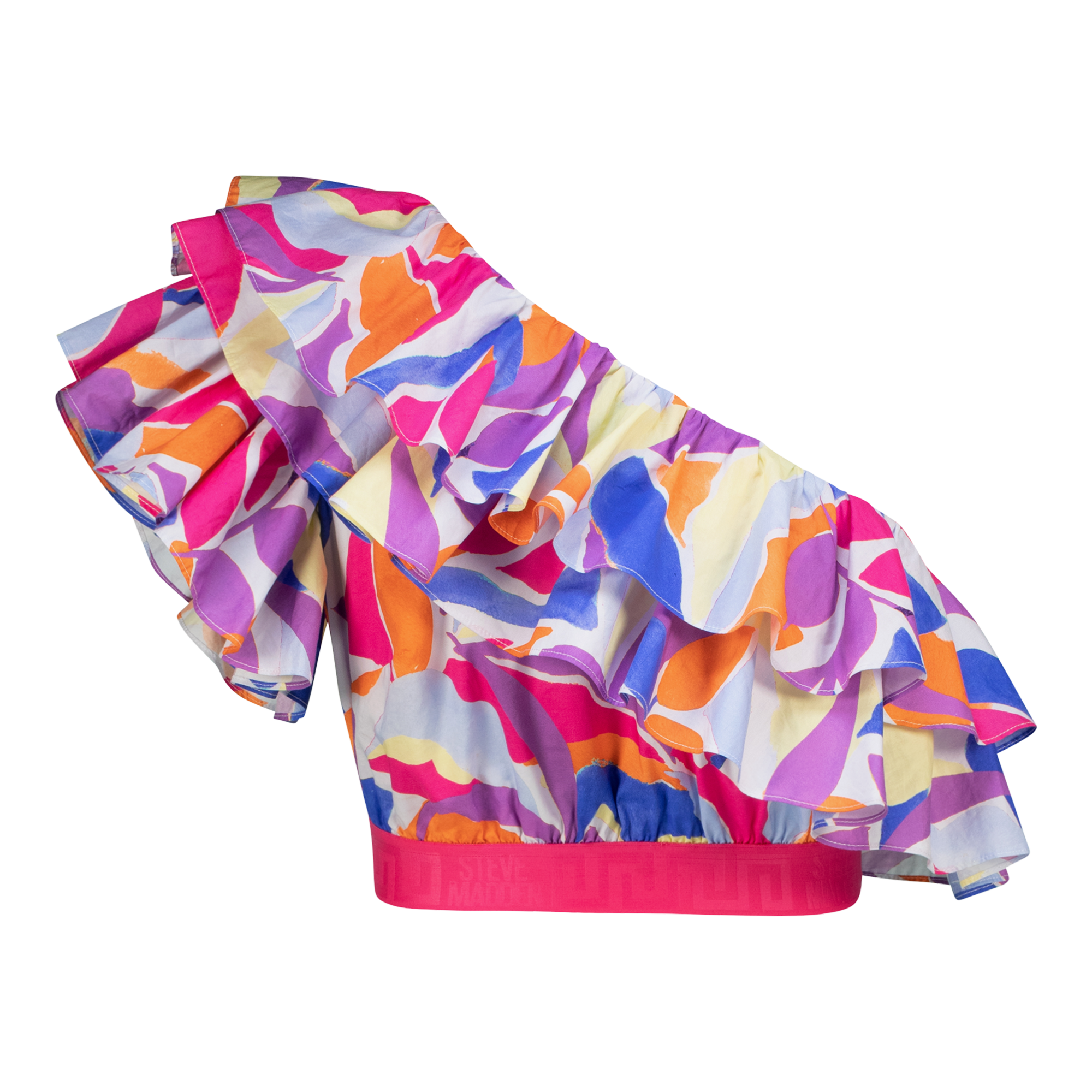 EMMY MULTI RUFFLE SLEEVE CROPPED TOP