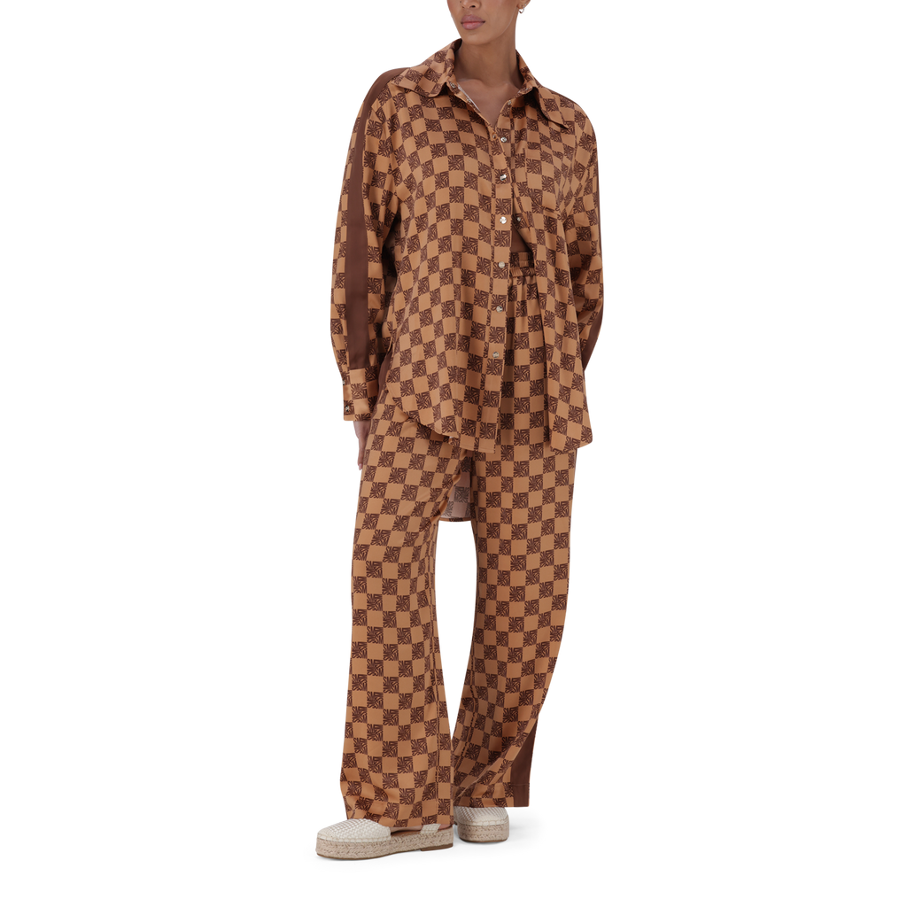 MALIYAH MOCHA MONOGRAM SHIRT