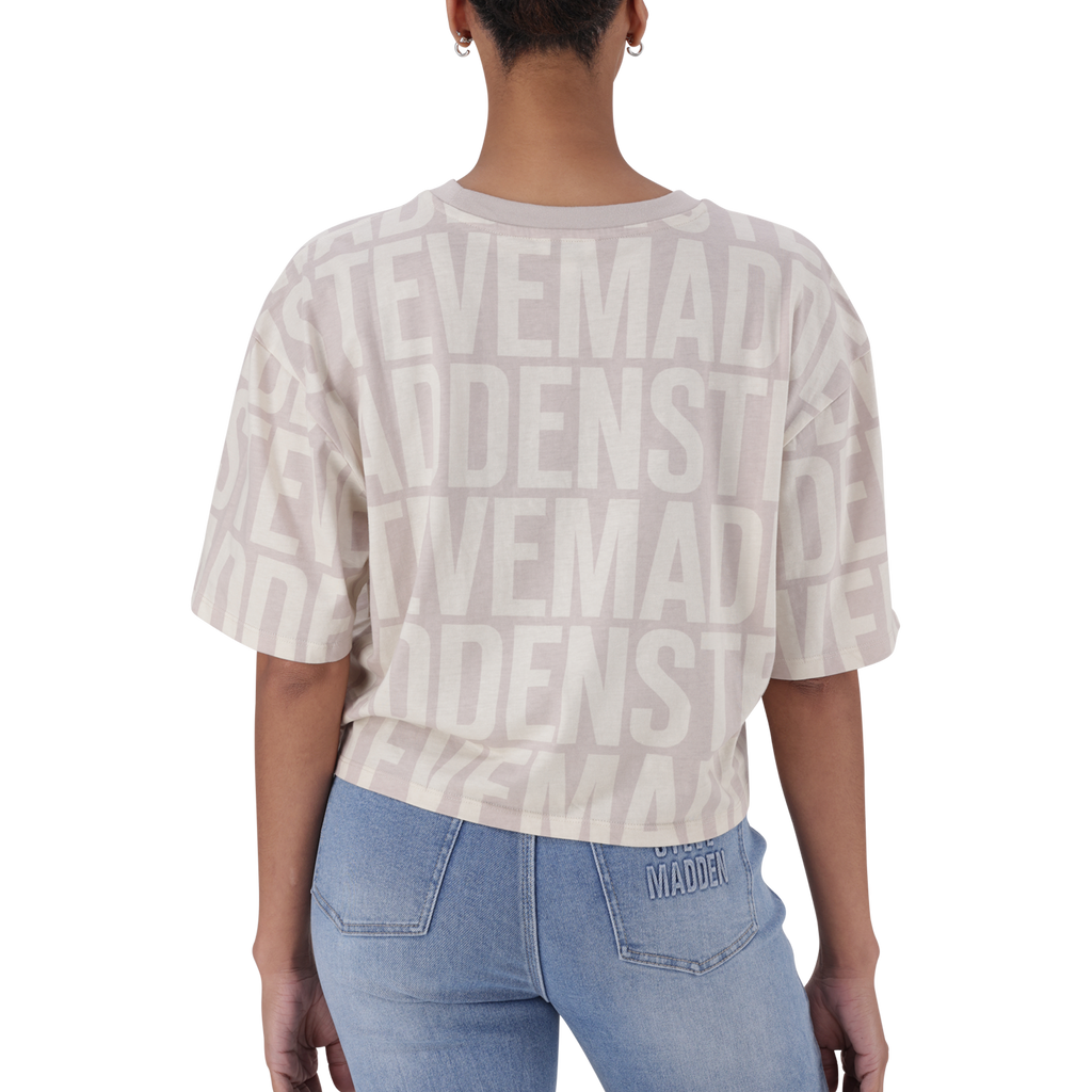 ABBY STONE/CAMEL CROPPED BOXY T-SHIRT