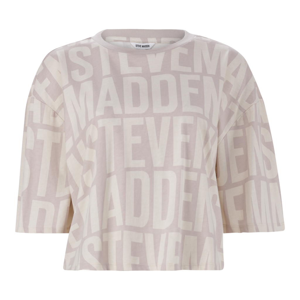 ABBY STONE/CAMEL CROPPED BOXY T-SHIRT
