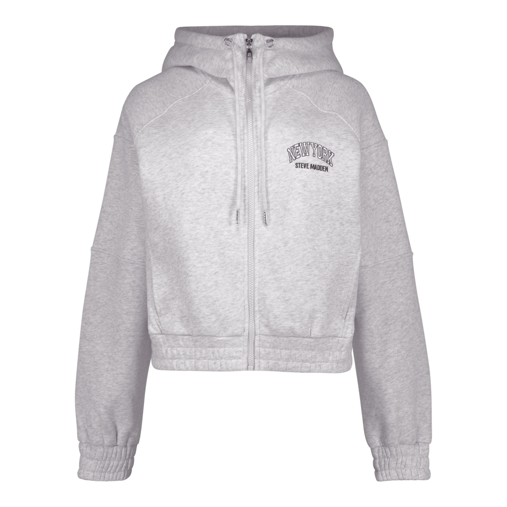 NOLA GREY MELANGE FLEECE HOODED SWEAT