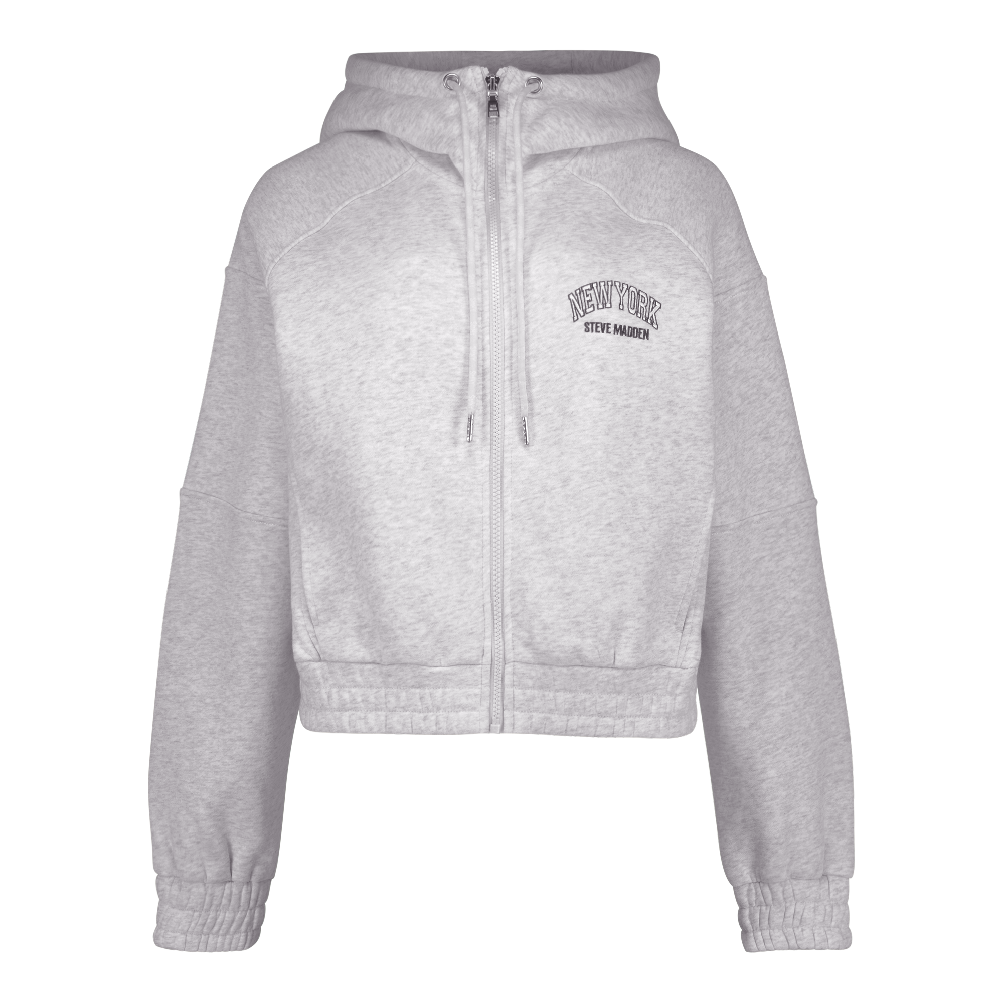 NOLA GREY MELANGE FLEECE HOODED SWEAT