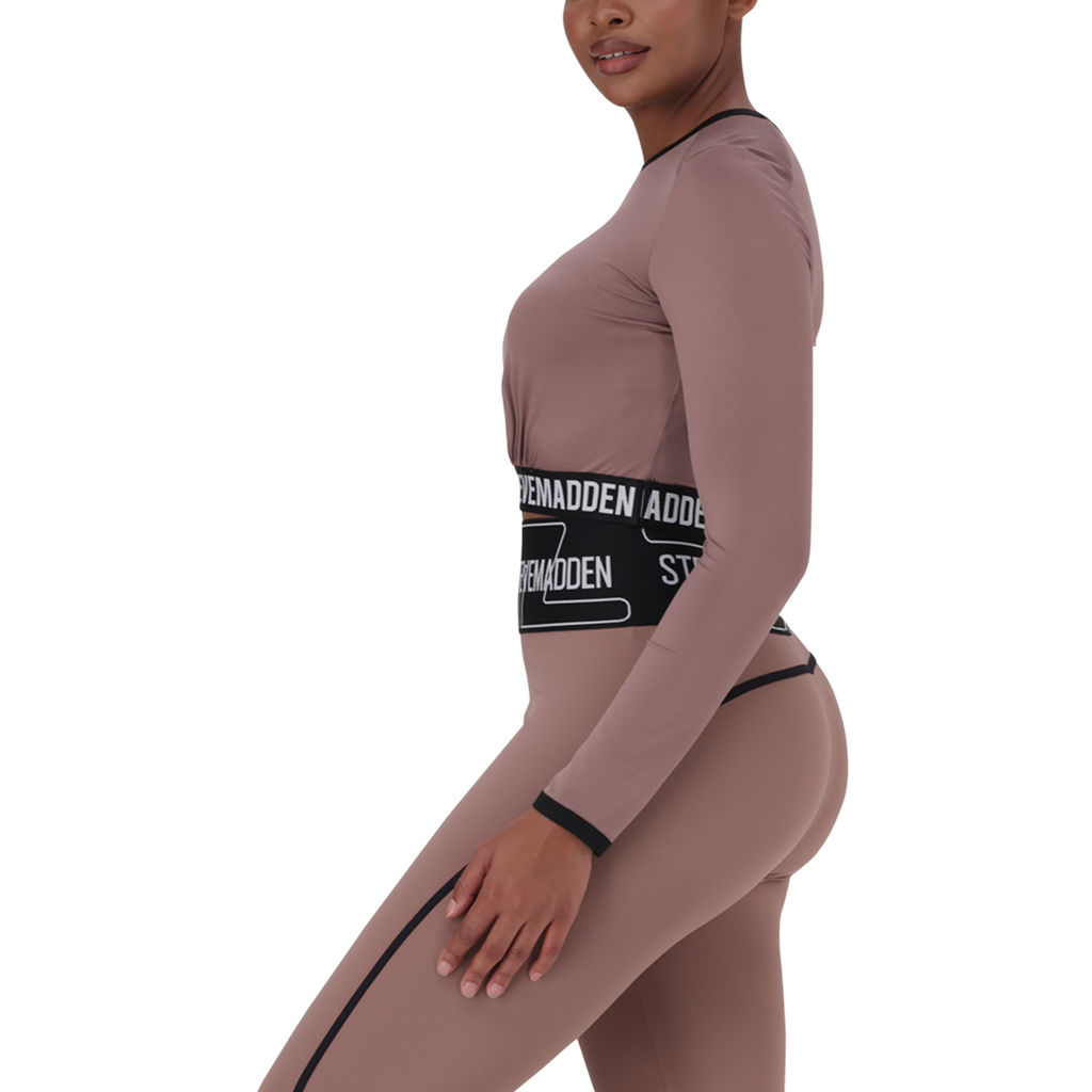 TIANA DARK TAUPE ACTIVE TOP
