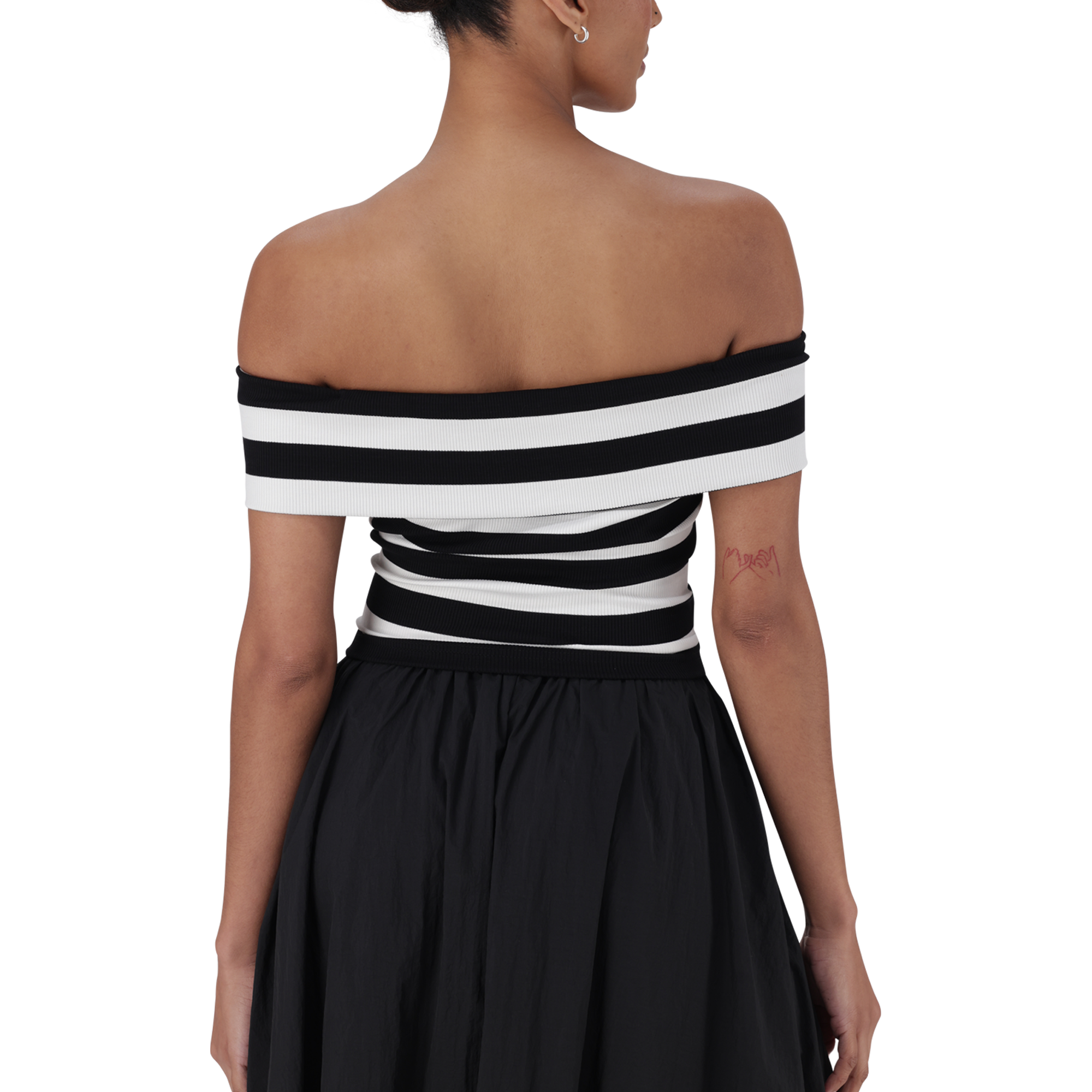 SALEM BLACK WHITE STRIPE CROPPED TOP