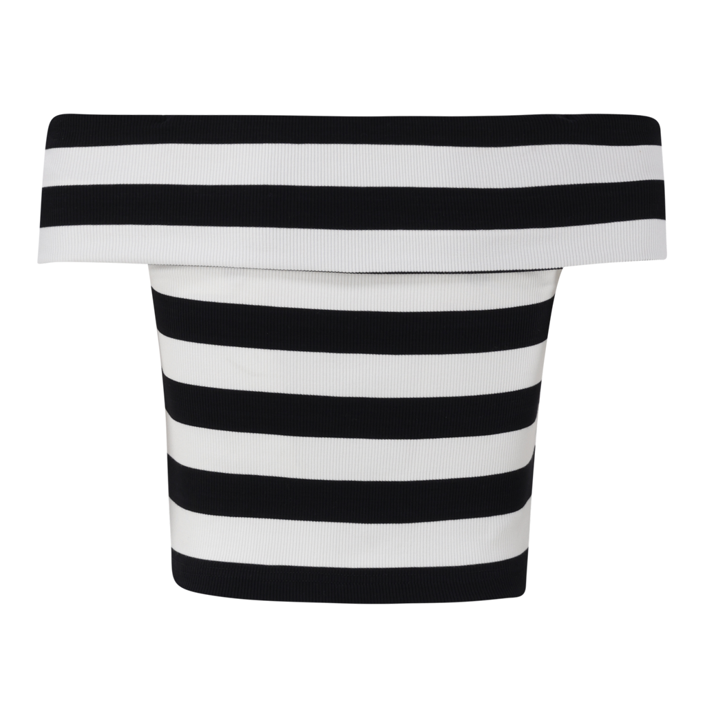 SALEM BLACK WHITE STRIPE CROPPED TOP