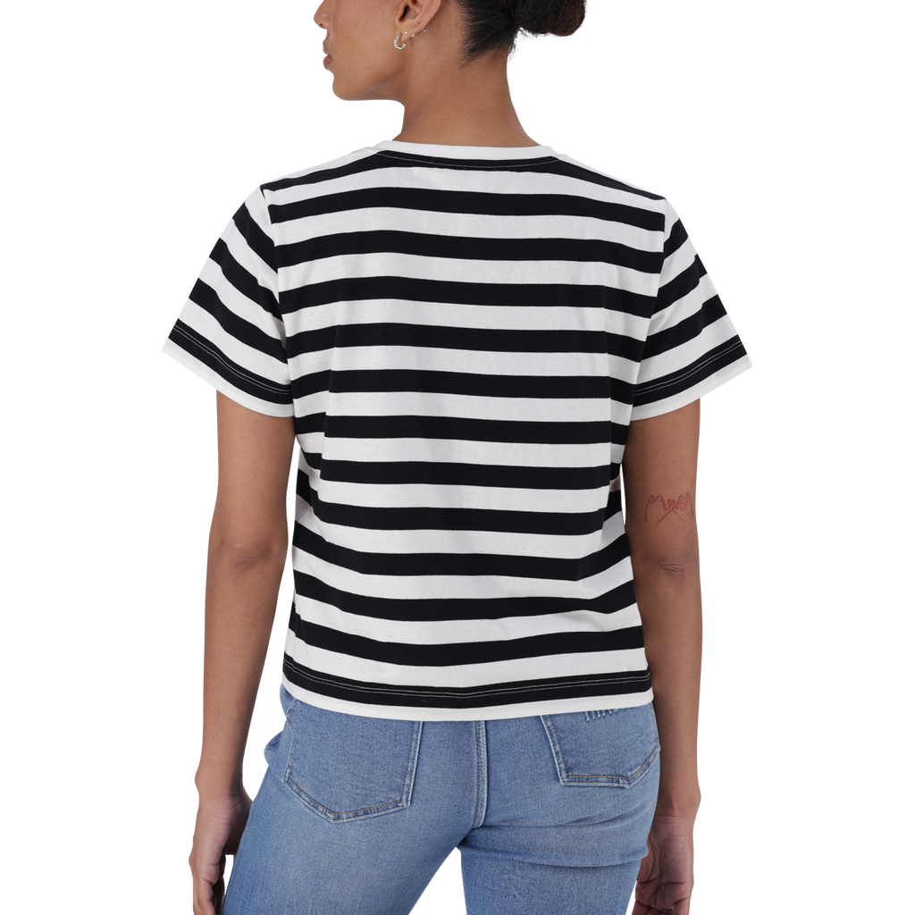 HAZEL BLACK WHITE HEART T-SHIRT WITH POPPERS