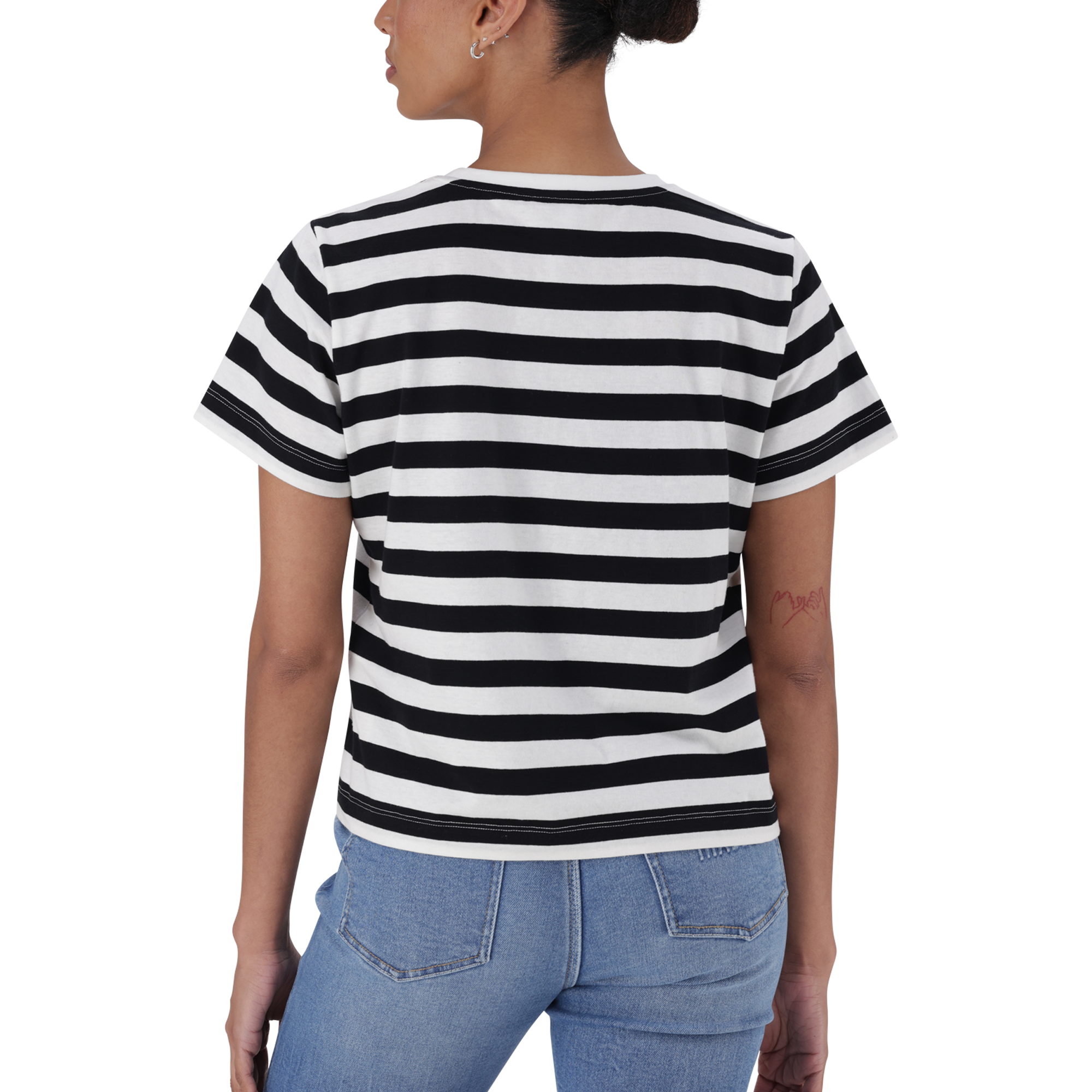 HAZEL BLACK WHITE HEART T-SHIRT WITH POPPERS