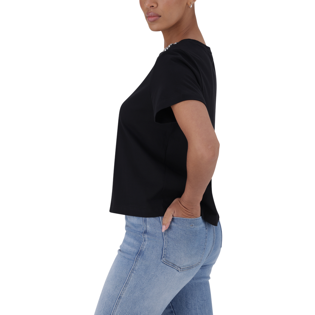HAZEL BLACK HEART T-SHIRT WITH POPPERS