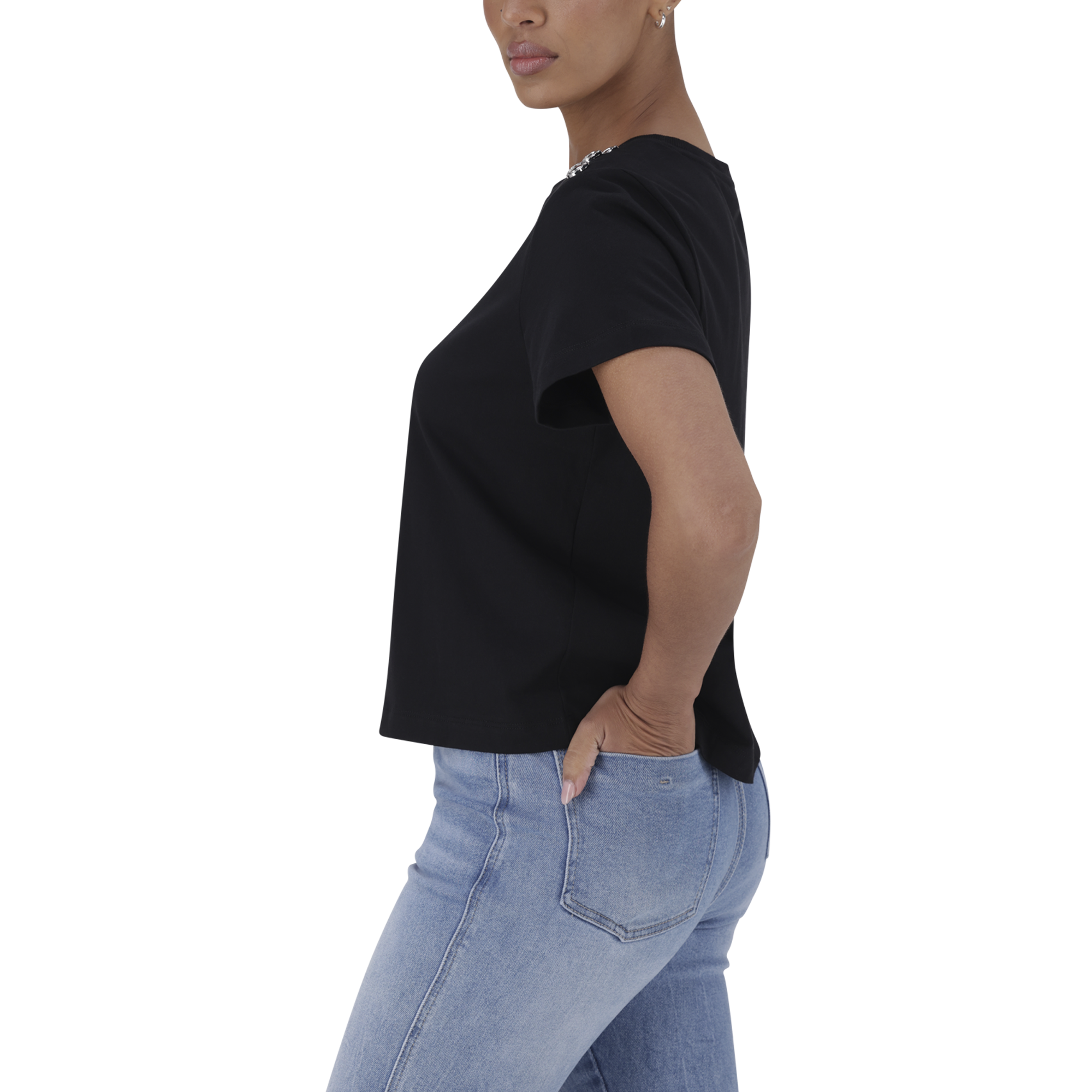 HAZEL BLACK HEART T-SHIRT WITH POPPERS