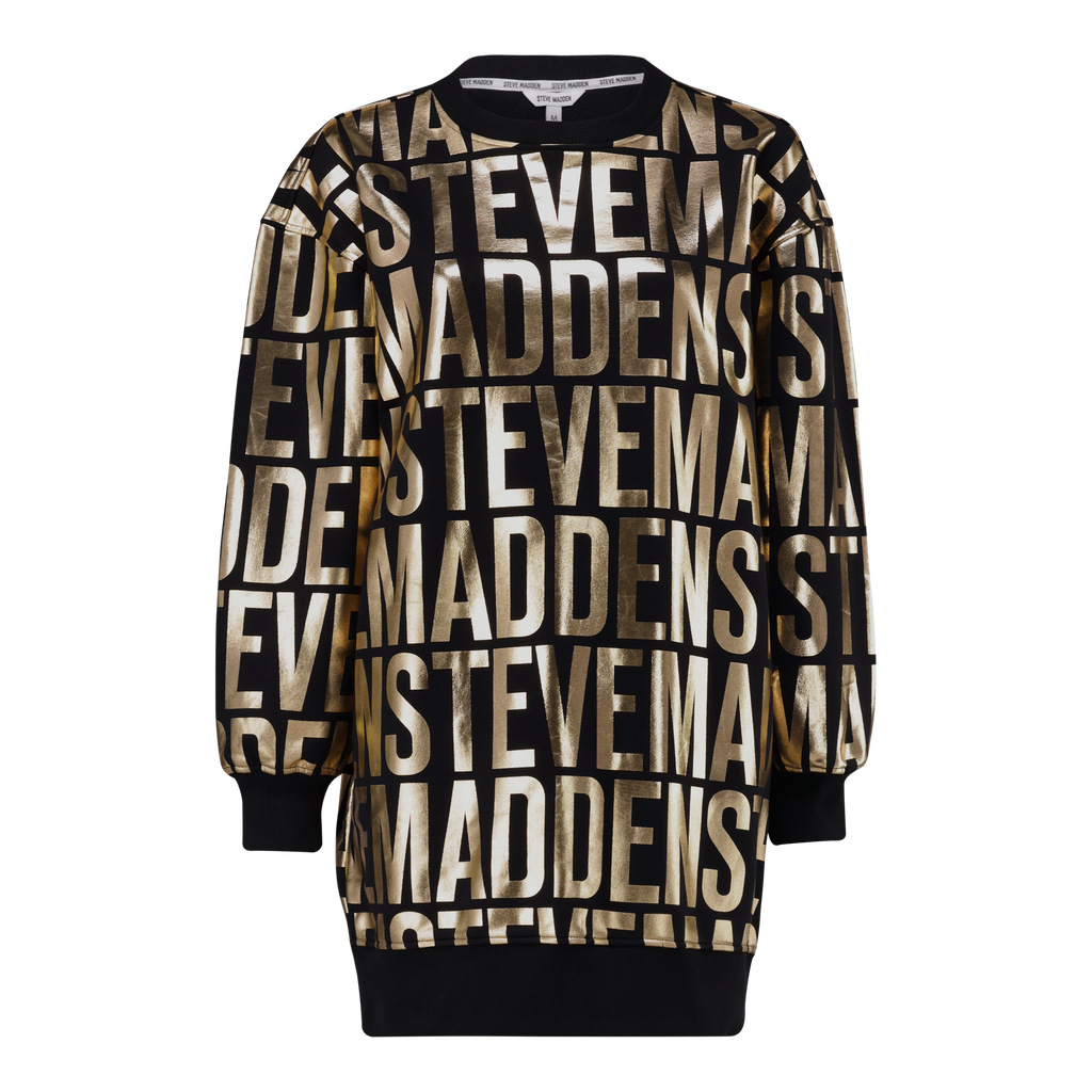 NTOMZ BLACK GOLD OVERISZED SWEAT DRESS
