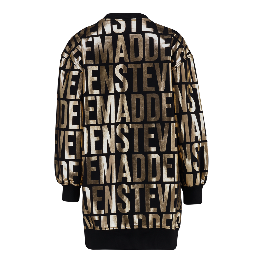 NTOMZ BLACK GOLD OVERISZED SWEAT DRESS
