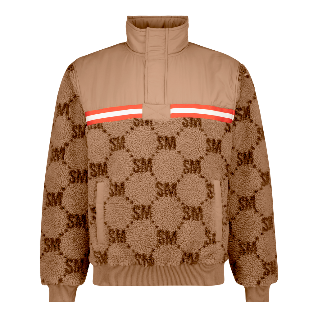 JESSE CAMEL TEDDY FLEECE COLLARED SWEAT